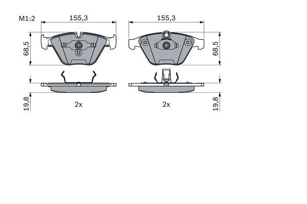 BOSCH 0 986 494 036 Bremsbelagsatz Scheibenbremse