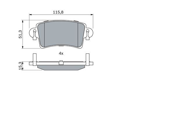 BOSCH 0 986 494 043 Bremsbelagsatz Scheibenbremse