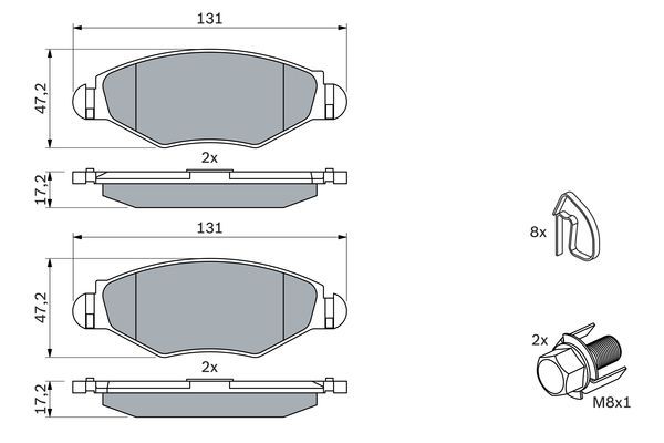 BOSCH 0 986 494 039 Bremsbelagsatz Scheibenbremse