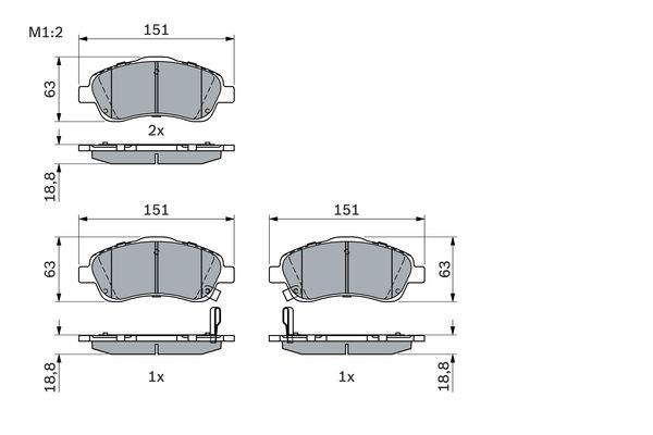 BOSCH 0 986 494 054 Bremsbelagsatz Scheibenbremse