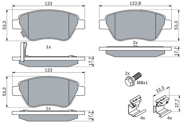 BOSCH 0 986 494 092 Bremsbelagsatz Scheibenbremse