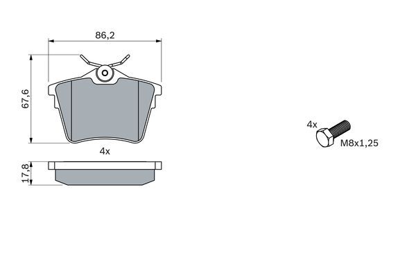 BOSCH 0 986 494 095 Bremsbelagsatz Scheibenbremse