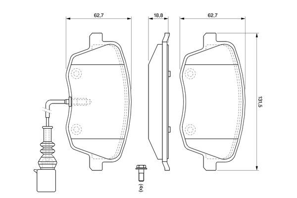 BOSCH 0 986 494 105 Bremsbelagsatz Scheibenbremse