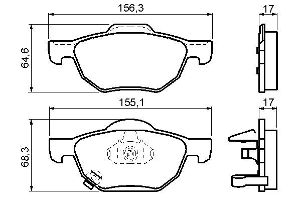 BOSCH 0 986 494 135 Bremsbelagsatz Scheibenbremse