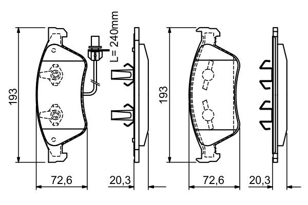 BOSCH 0 986 494 200 Bremsbelagsatz Scheibenbremse