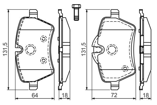 BOSCH 0 986 494 168 Bremsbelagsatz Scheibenbremse