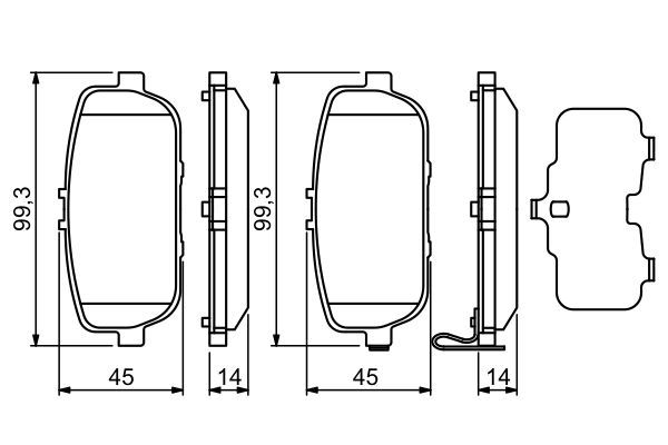 BOSCH 0 986 494 190 Bremsbelagsatz Scheibenbremse