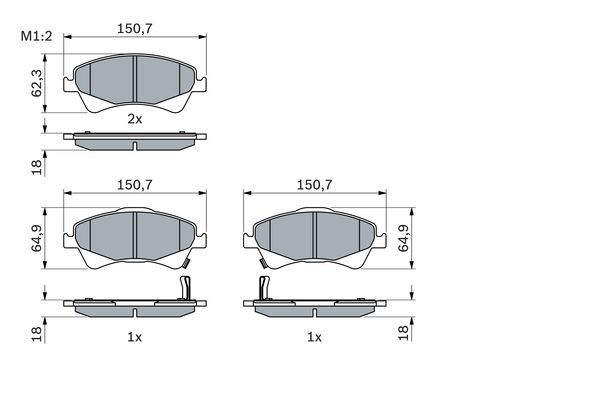 BOSCH 0 986 494 187 Bremsbelagsatz Scheibenbremse