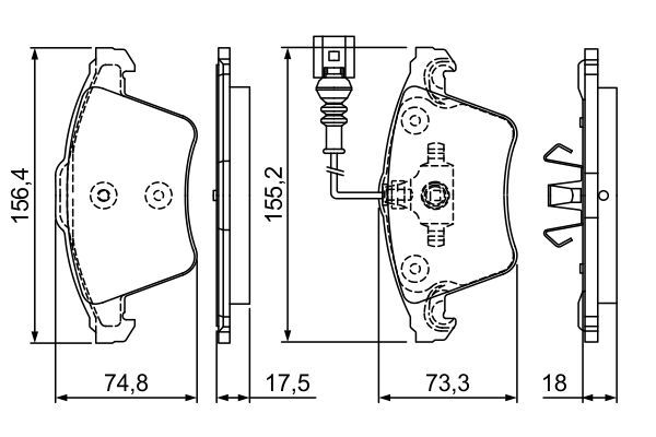 BOSCH 0 986 494 203 Bremsbelagsatz Scheibenbremse