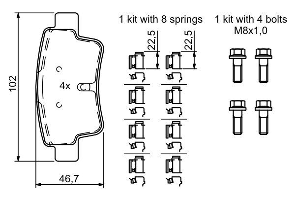 BOSCH 0 986 494 222 Bremsbelagsatz Scheibenbremse