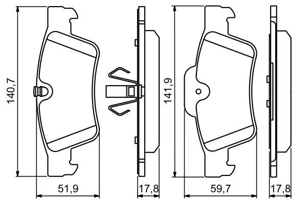 BOSCH 0 986 494 256 Bremsbelagsatz Scheibenbremse