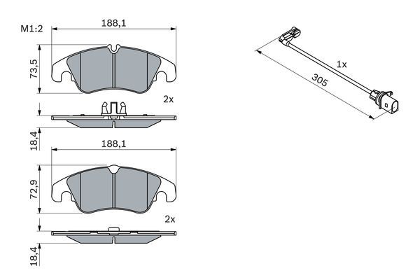 BOSCH 0 986 494 259 Bremsbelagsatz Scheibenbremse