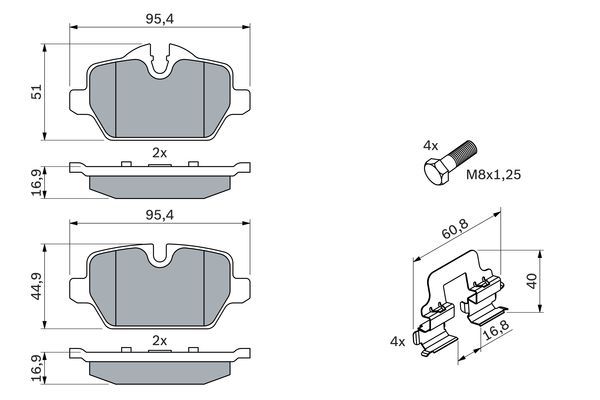 BOSCH 0 986 494 269 Bremsbelagsatz Scheibenbremse