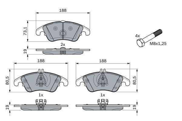 BOSCH 0 986 494 263 Bremsbelagsatz Scheibenbremse