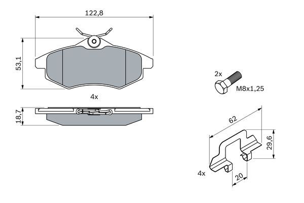 BOSCH 0 986 494 262 Bremsbelagsatz Scheibenbremse