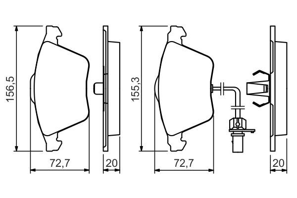 BOSCH 0 986 494 283 Bremsbelagsatz Scheibenbremse