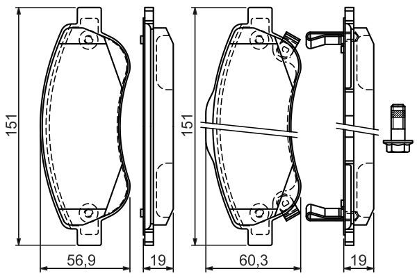 BOSCH 0 986 494 379 Bremsbelagsatz Scheibenbremse