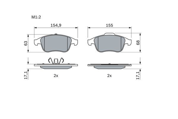 BOSCH 0 986 494 401 Bremsbelagsatz Scheibenbremse