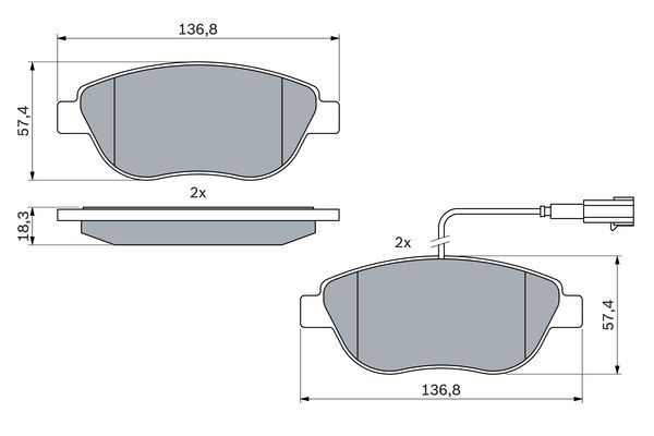 BOSCH 0 986 494 464 Bremsbelagsatz Scheibenbremse