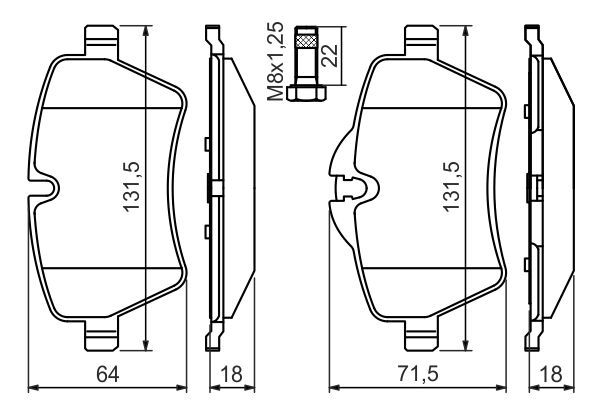 BOSCH 0 986 494 489 Bremsbelagsatz Scheibenbremse