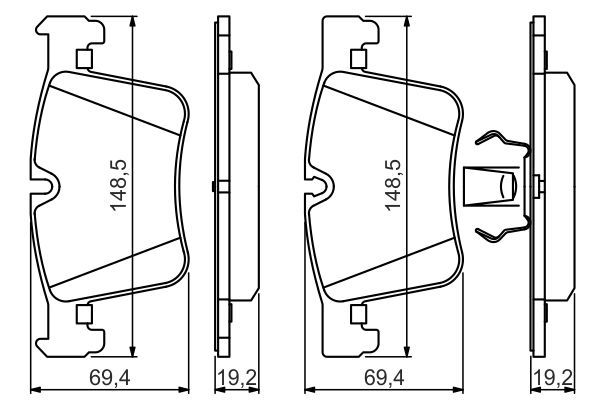 BOSCH 0 986 494 487 Bremsbelagsatz Scheibenbremse