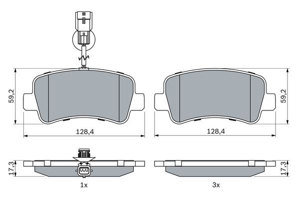 BOSCH 0 986 494 500 Bremsbelagsatz Scheibenbremse