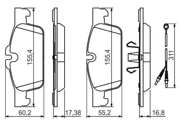 BOSCH 0 986 494 527 Bremsbelagsatz Scheibenbremse