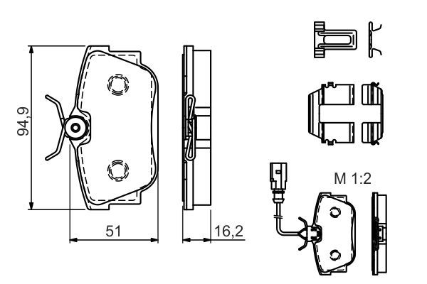 BOSCH 0 986 494 529 Bremsbelagsatz Scheibenbremse