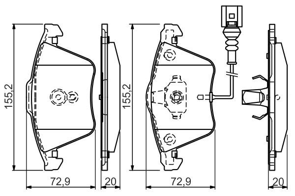 BOSCH 0 986 494 550 Bremsbelagsatz Scheibenbremse