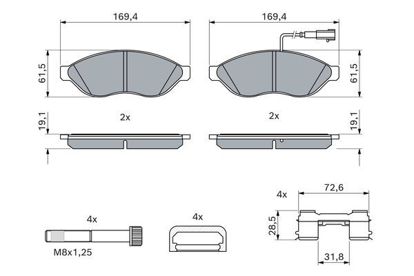 BOSCH 0 986 494 581 Bremsbelagsatz Scheibenbremse