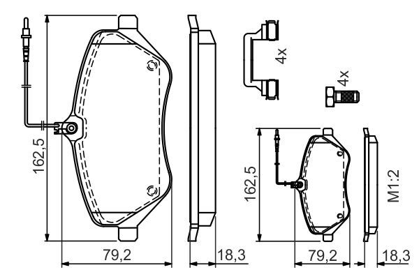 BOSCH 0 986 494 585 Bremsbelagsatz Scheibenbremse