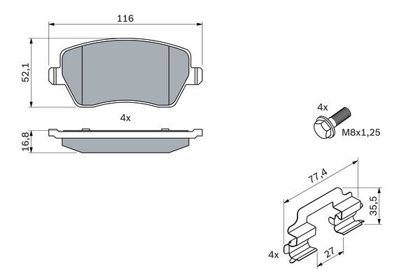 BOSCH 0 986 494 592 Bremsbelagsatz Scheibenbremse