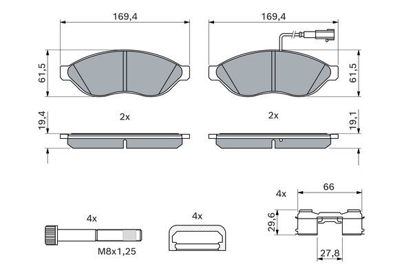 BOSCH 0 986 494 591 Bremsbelagsatz Scheibenbremse