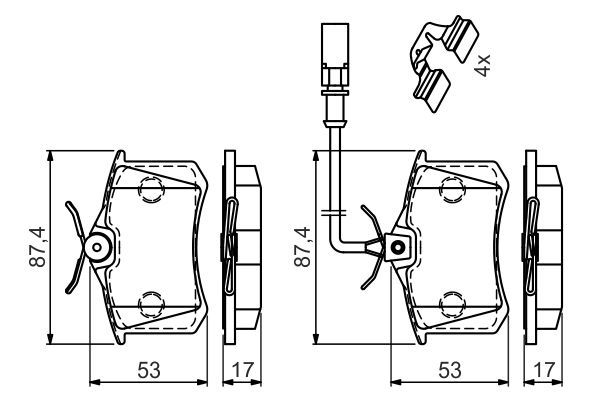 BOSCH 0 986 494 599 Bremsbelagsatz Scheibenbremse