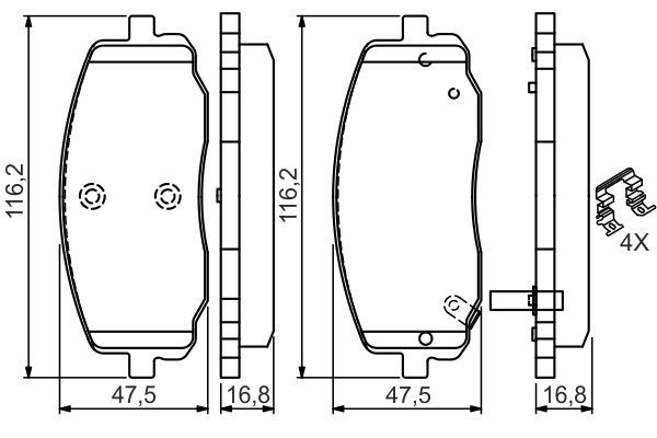 BOSCH 0 986 494 594 Bremsbelagsatz Scheibenbremse