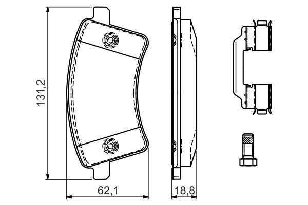 BOSCH 0 986 494 612 Bremsbelagsatz Scheibenbremse