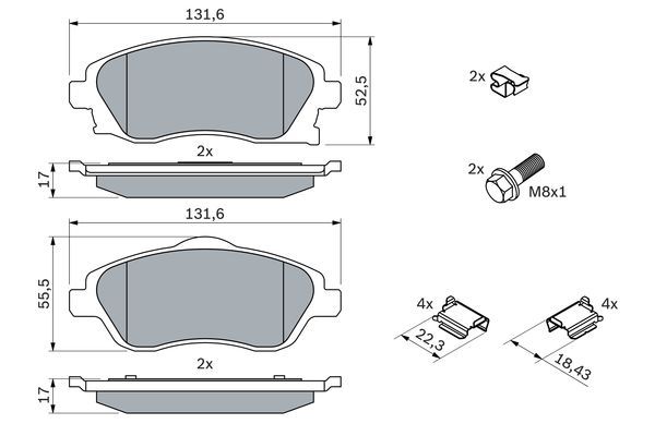 BOSCH 0 986 494 625 Bremsbelagsatz Scheibenbremse