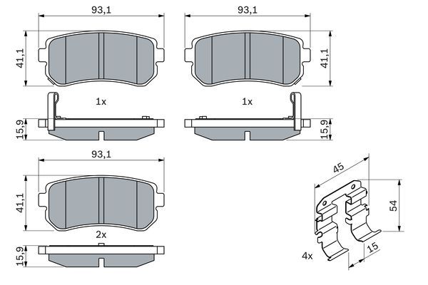 BOSCH 0 986 494 627 Bremsbelagsatz Scheibenbremse