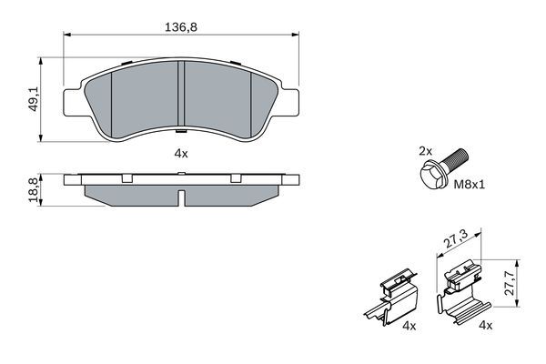 BOSCH 0 986 494 623 Bremsbelagsatz Scheibenbremse