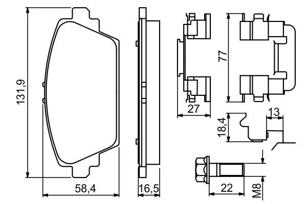 BOSCH 0 986 494 629 Bremsbelagsatz Scheibenbremse