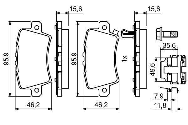 BOSCH 0 986 494 642 Bremsbelagsatz Scheibenbremse