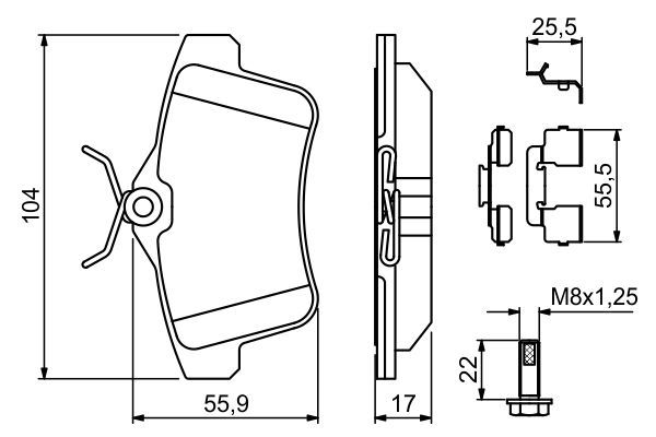 BOSCH 0 986 494 640 Bremsbelagsatz Scheibenbremse