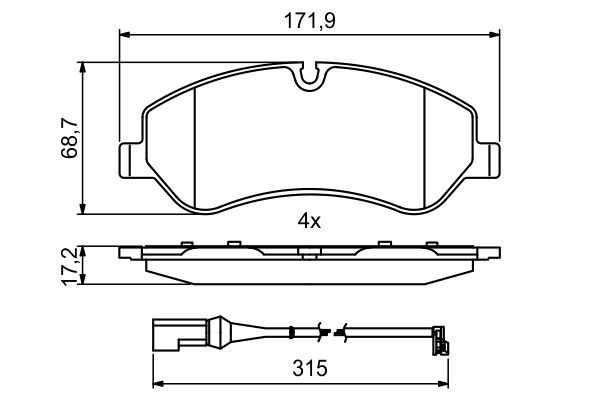 BOSCH 0 986 494 844 Bremsbelagsatz Scheibenbremse