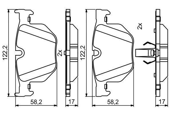 BOSCH 0 986 494 862 Bremsbelagsatz Scheibenbremse