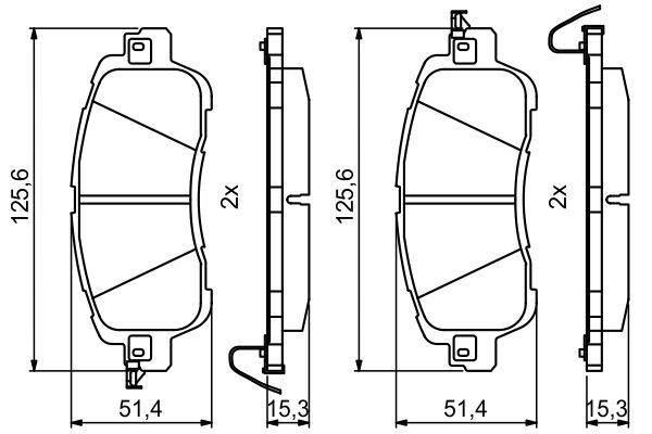 BOSCH 0 986 494 832 Bremsbelagsatz Scheibenbremse