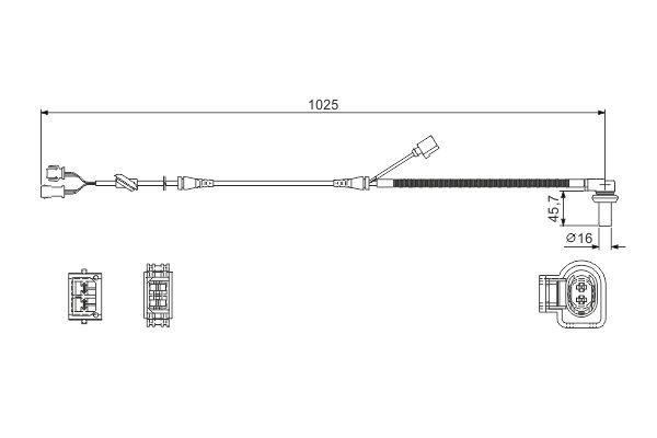 BOSCH 0 986 594 002 Sensor Raddrehzahl