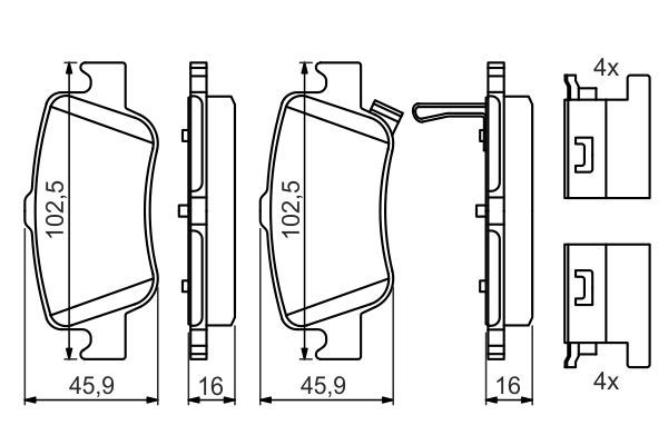 BOSCH 0 986 494 651 Bremsbelagsatz Scheibenbremse