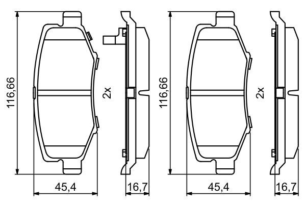 BOSCH 0 986 494 706 Bremsbelagsatz Scheibenbremse