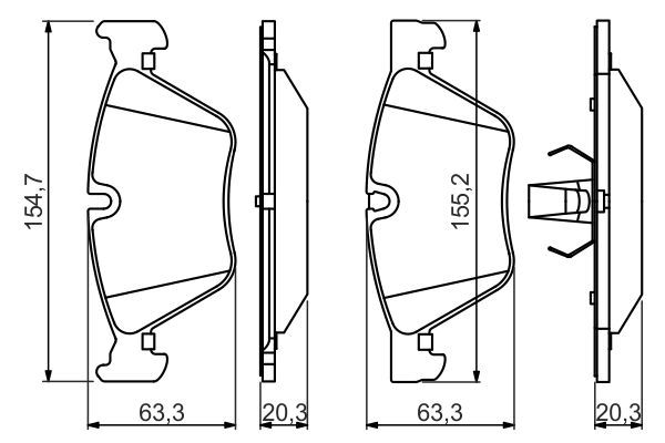 BOSCH 0 986 494 705 Bremsbelagsatz Scheibenbremse