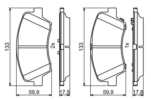 BOSCH 0 986 494 712 Bremsbelagsatz Scheibenbremse